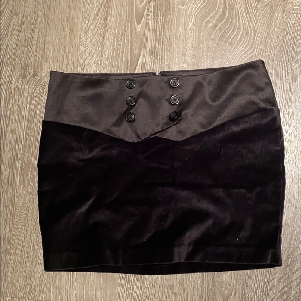 Black velvet skirt
